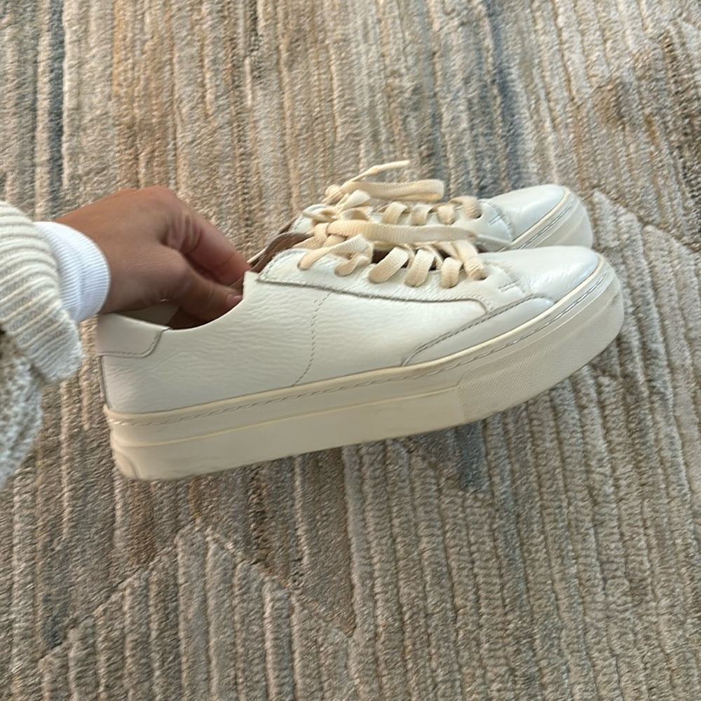 Soludos white leather shoes